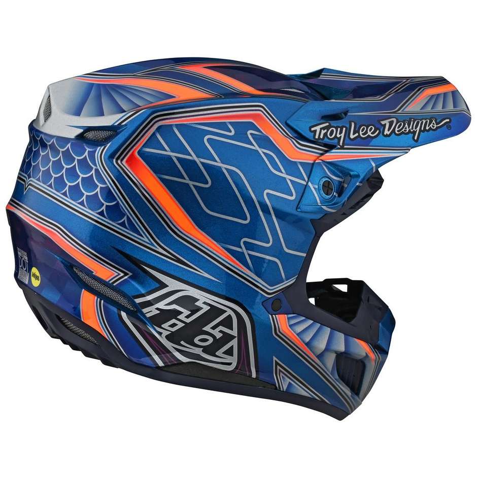 Troy Lee Designs SE5 Cross Enduro Motorcycle Helmet in Blue LOWRIDER Fiber