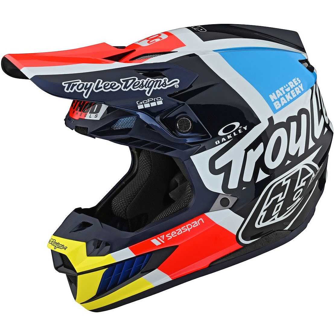 Troy Lee Designs SE5 Cross Enduro Motorcycle Helmet in FOUR TEAM Navy  Carbon For Sale Online 