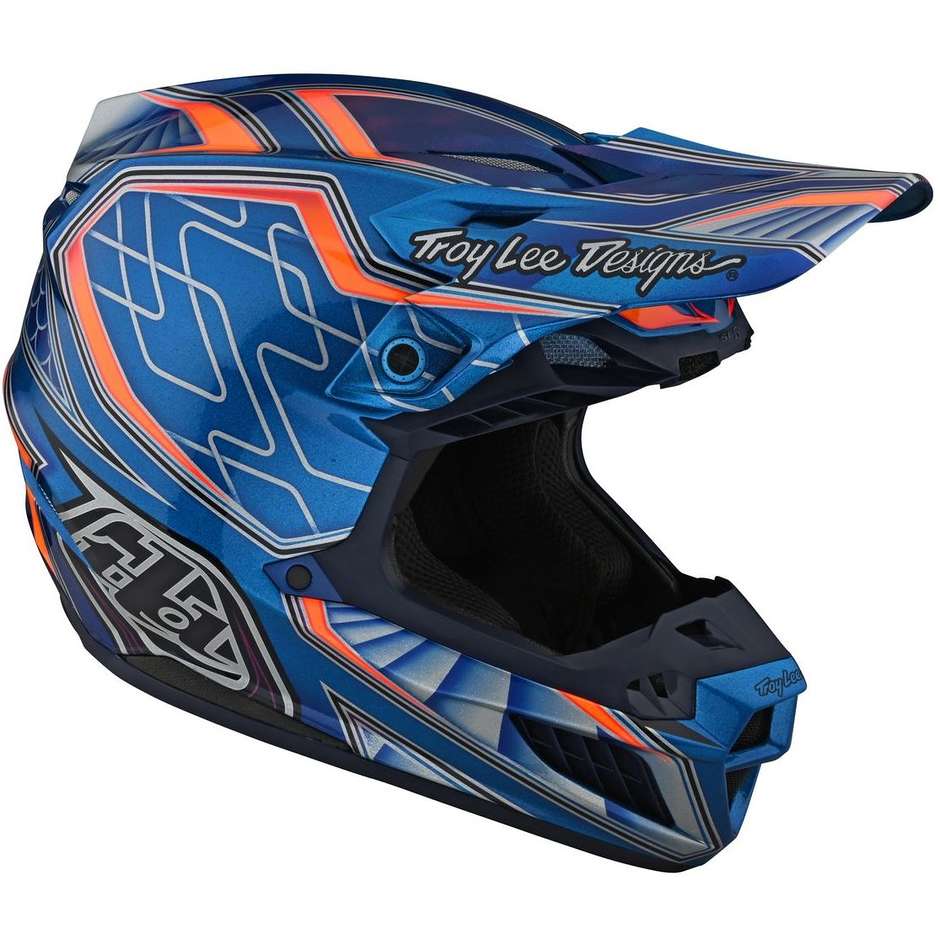 Troy Lee Designs SE5 Cross-Enduro-Motorradhelm aus blauer LOWRIDER-Faser