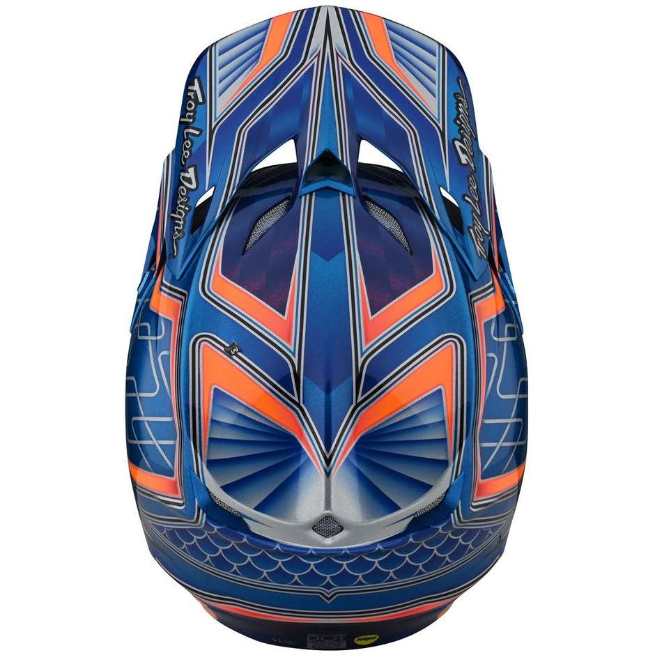 Troy Lee Designs SE5 Cross-Enduro-Motorradhelm aus blauer LOWRIDER-Faser