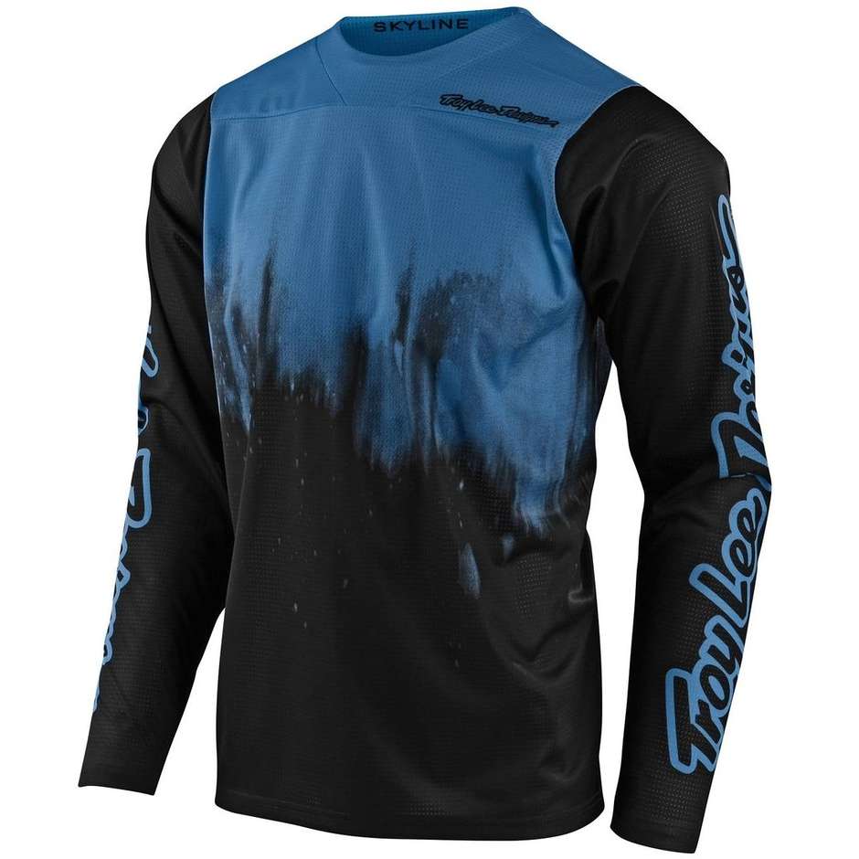 Troy Lee Designs SKYLINE LS Diffuze Brid Blue Black MTB Bike Jersey