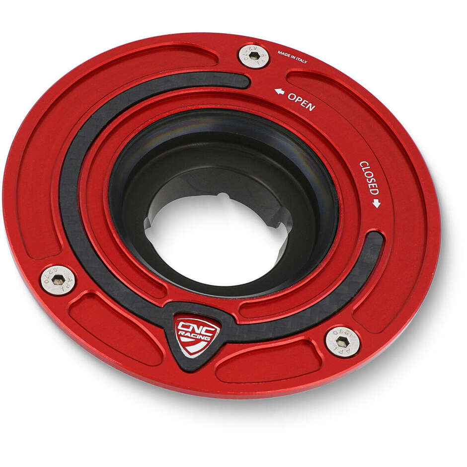 TSB01 Tankdeckel - Carbon CNC Racing Flange Rot