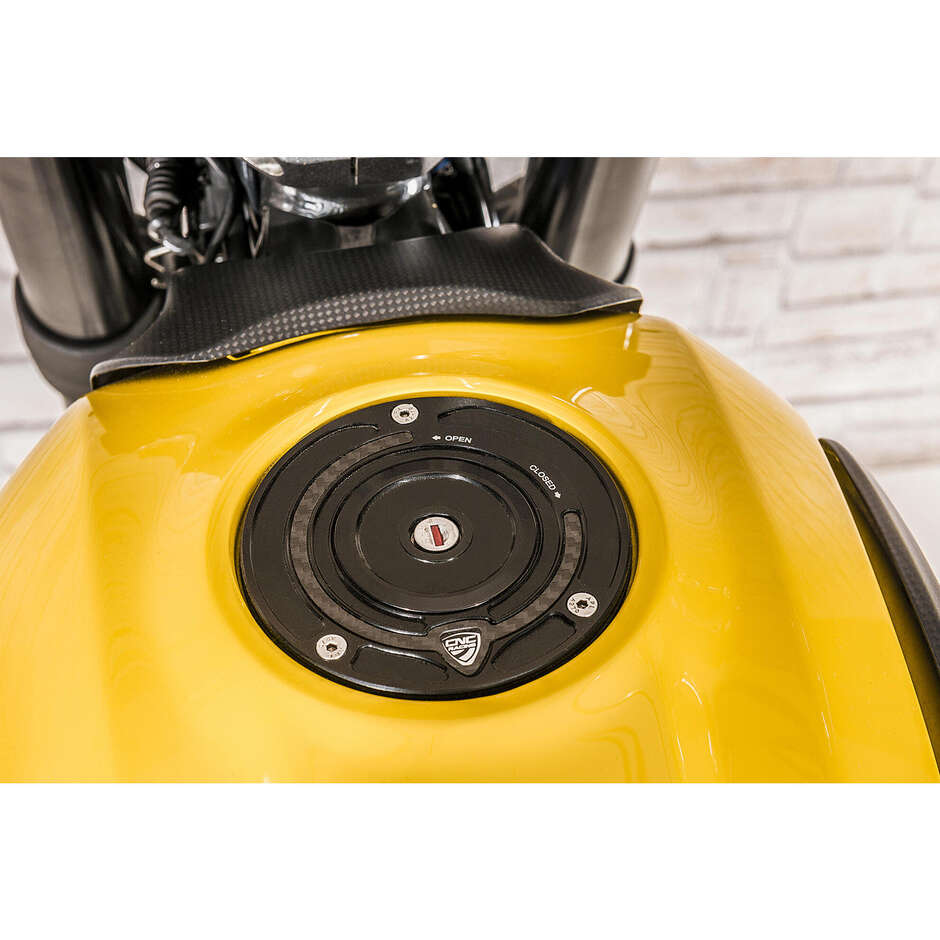 TSB01 Tankdeckel - Carbon CNC Racing Flange Rot