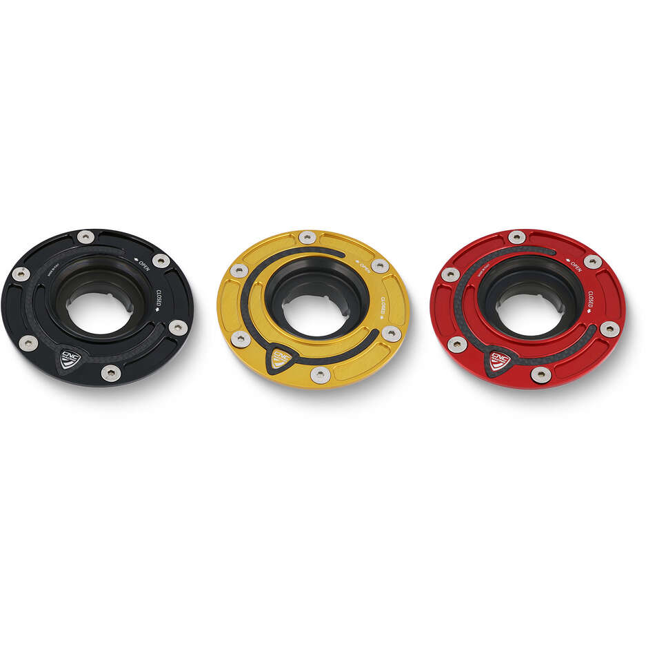 TSB02 Fuel Tank Cap - Carbon CNC Racing Flange Red