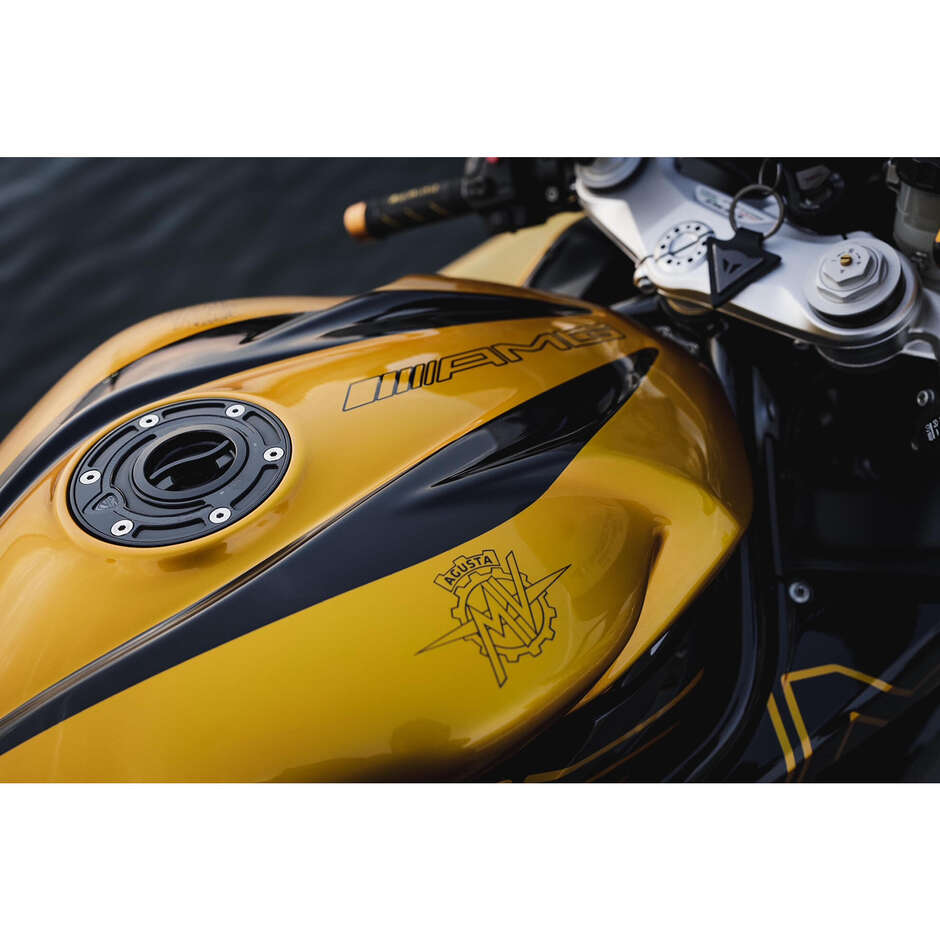 TSB02 Fuel Tank Cap - Carbon CNC Racing Flange Red