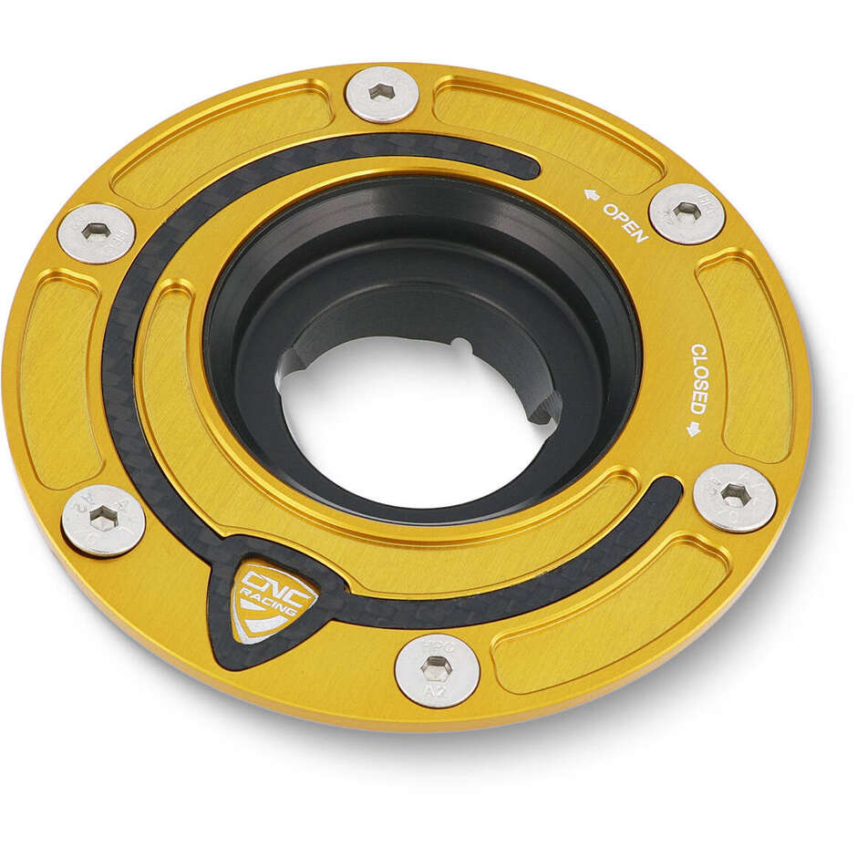 TSB02 Fuel Tank Cap - Carbon CNC Racing Gold Flange