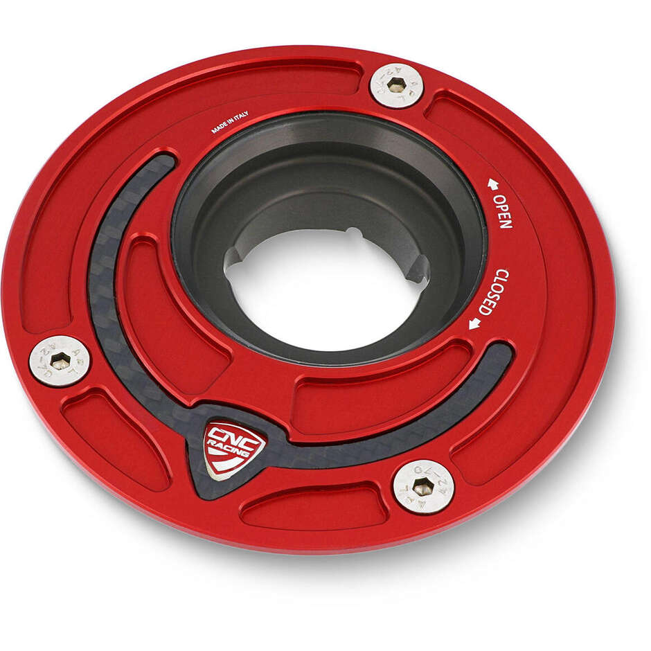 TSB03 Tankdeckel - Carbon CNC Racing Flange Rot