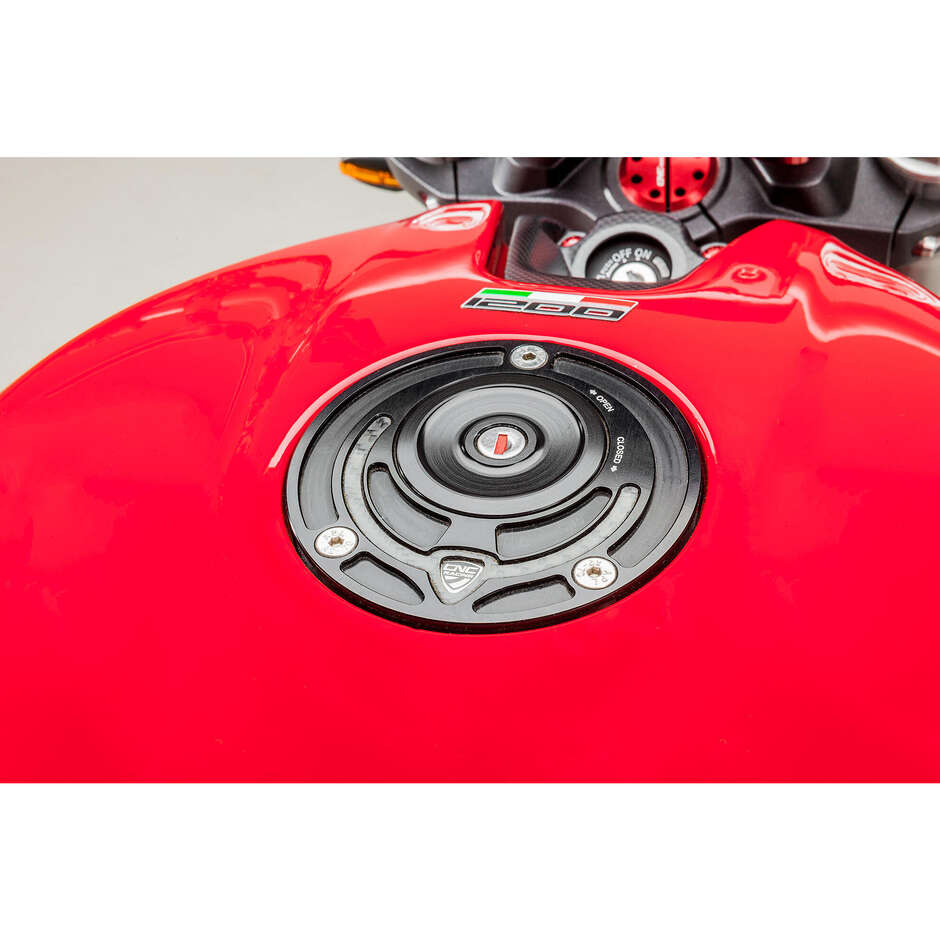 TSB03 Tankdeckel - Carbon CNC Racing Flange Rot