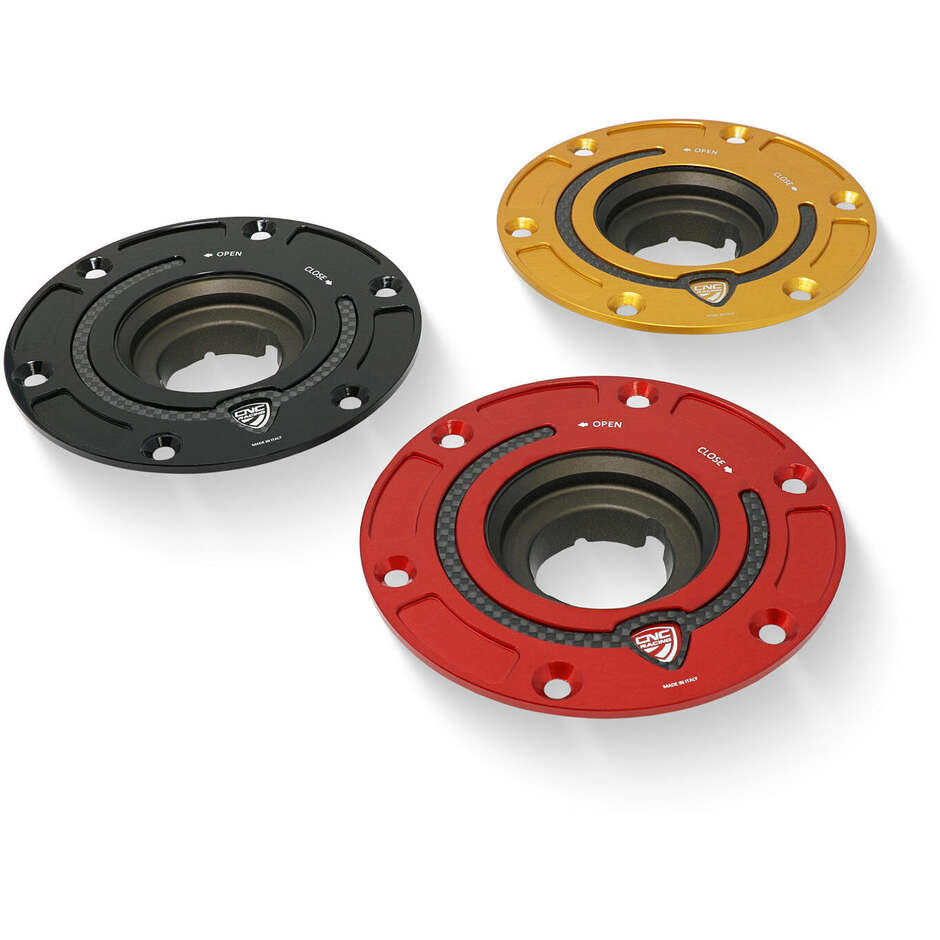 TSB05 Fuel Tank Cap - Carbon CNC Racing Flange Red