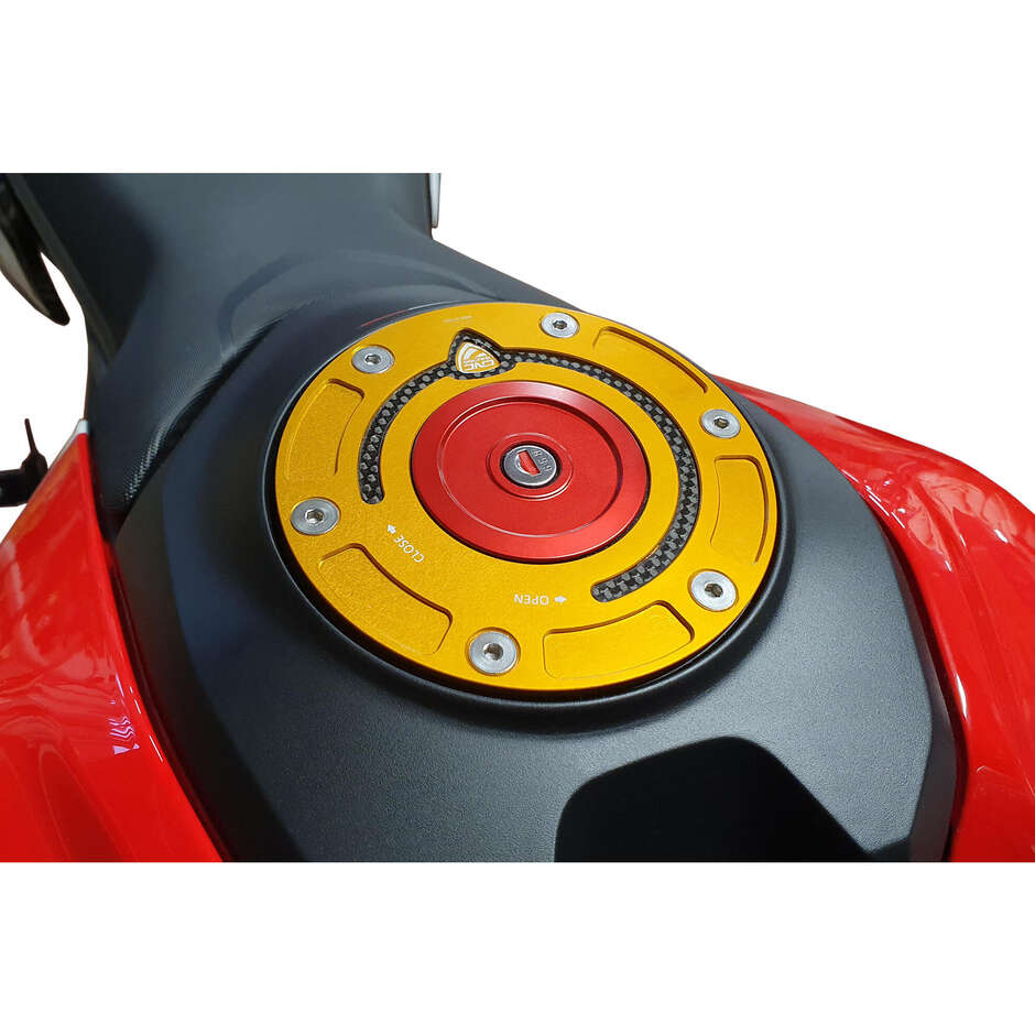 TSB05 Tankdeckel - Carbon CNC Racing Goldflansch