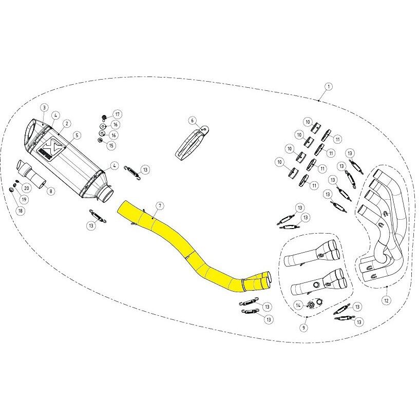 Tubo centrale di collegamento a Y Akrapovic L-K6R6