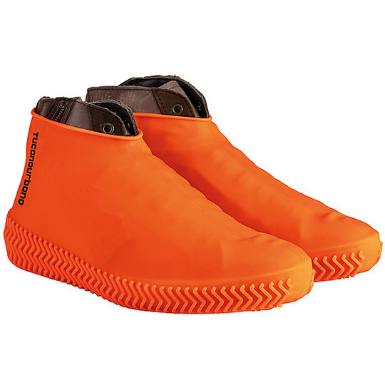 Tucano Urbano 519 Waterproof Shoe Covers FOOTERINE Orange Fluo