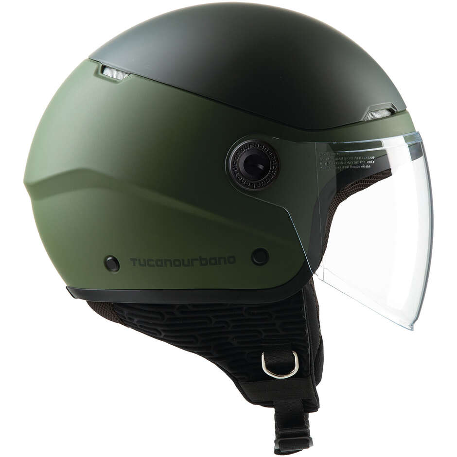 Tucano Urbano C1001 EL'POP Green Airborne Matt Motorcycle Jet Helmet