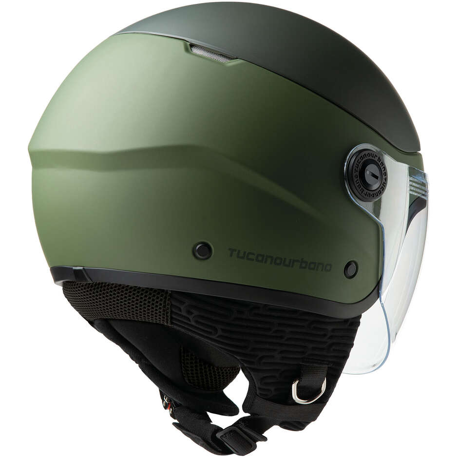 Tucano Urbano C1001 EL'POP Green Airborne Matt Motorcycle Jet Helmet