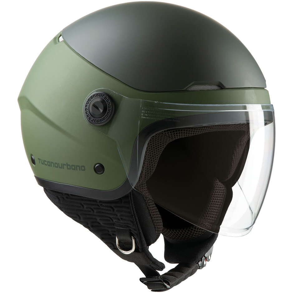 Tucano Urbano C1001 EL'POP Grüner Airborne Matt Motorrad-Jethelm