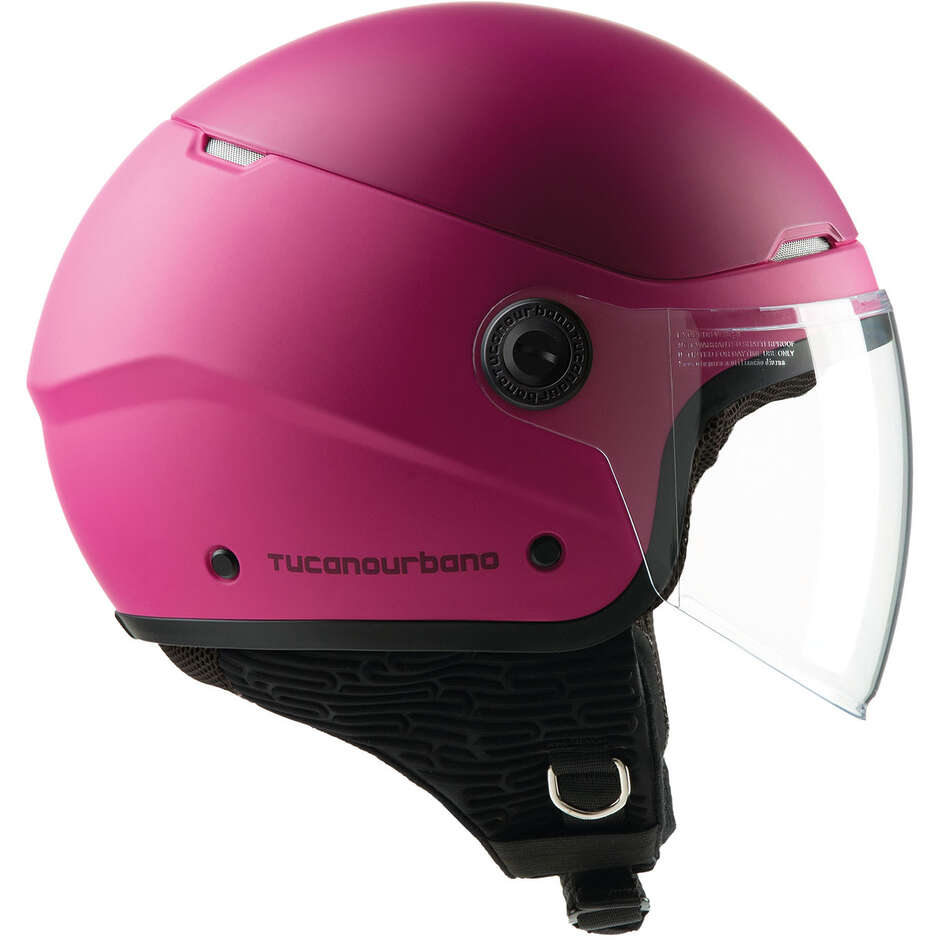 Tucano Urbano C1001 EL'POP Matt Bougainville Jet Motorcycle Helmet