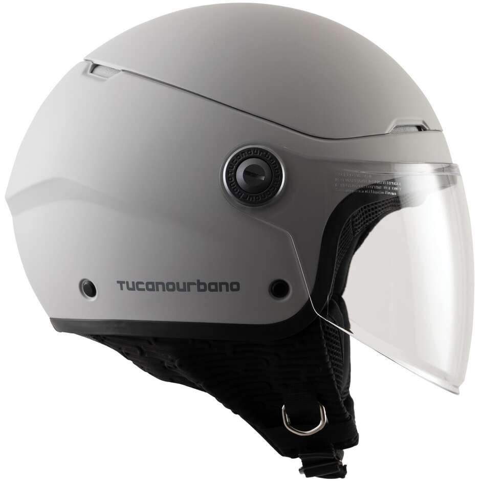 Tucano Urbano C1001 EL'POP Matt Hellgrauer Motorrad-Jethelm