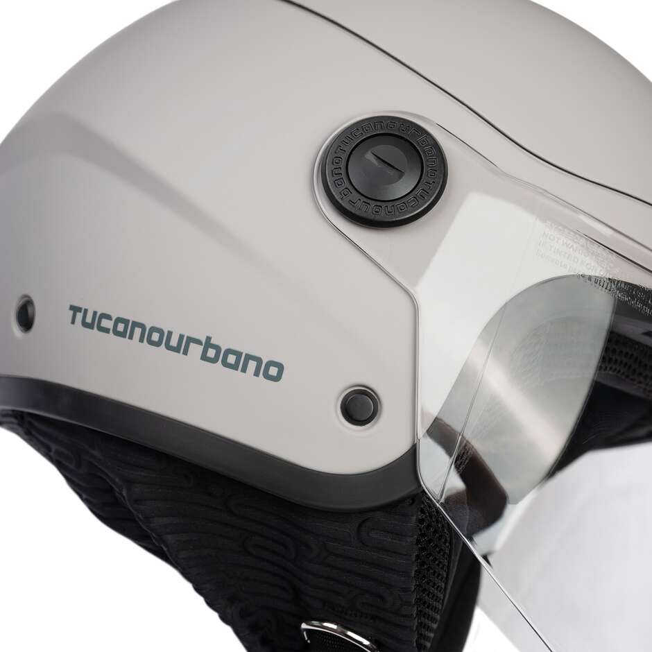 Tucano Urbano C1001 EL'POP Matt Hellgrauer Motorrad-Jethelm