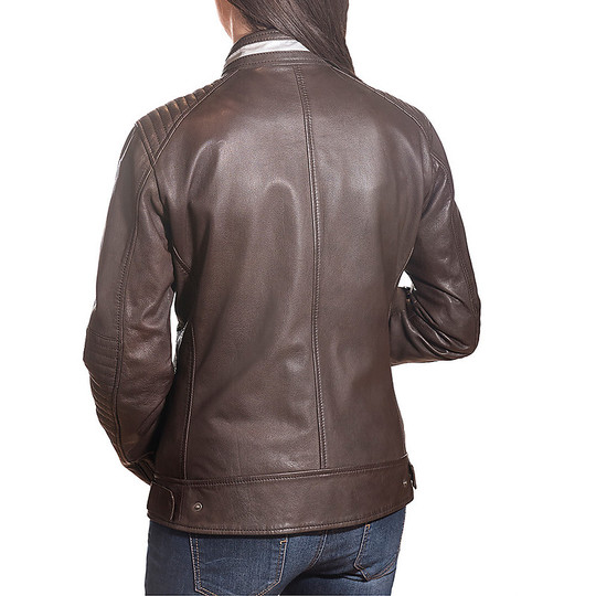Tucano Urbano Custom Leather Jacket for Woman in Leather Vintage PELETTE Brown