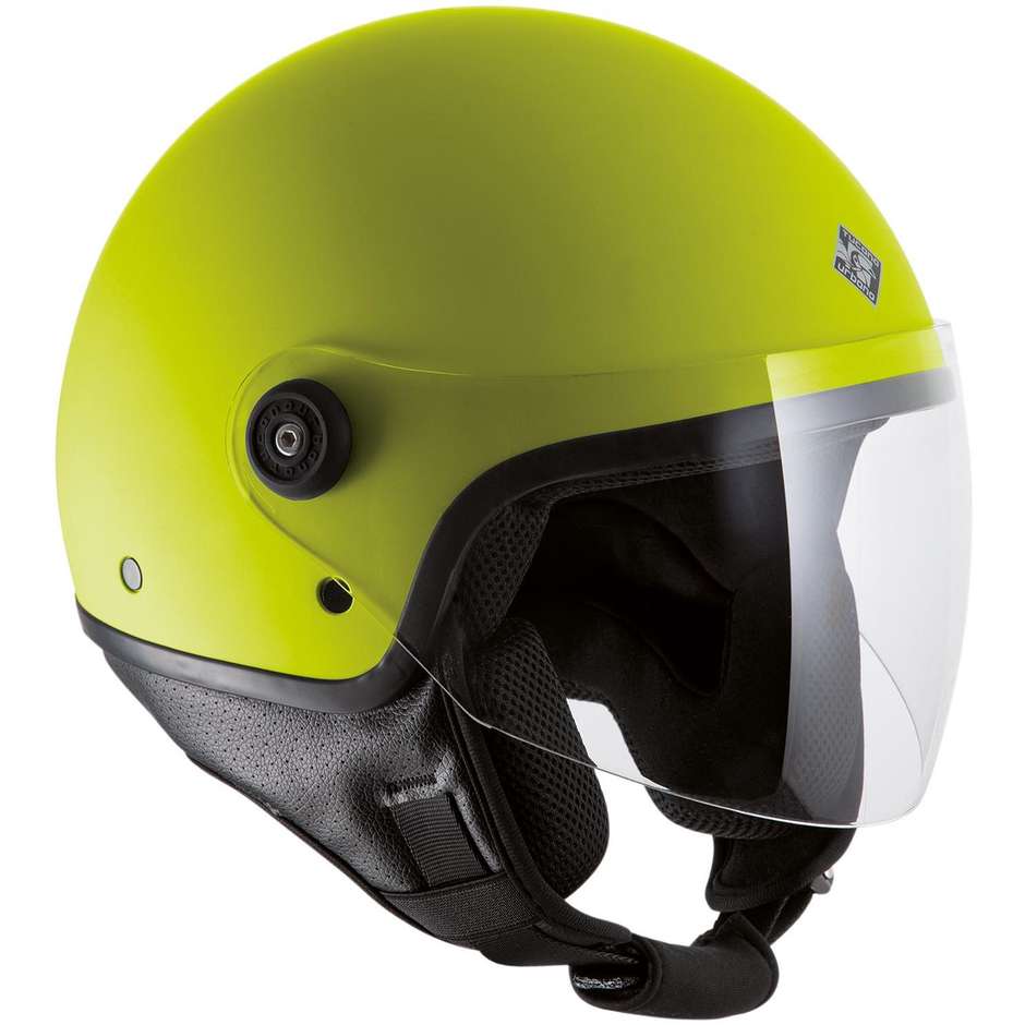 Tucano Urbano Demi-Jet Motorcycle Helmet EL'JETTIN Yellow Hi Vis Opaque