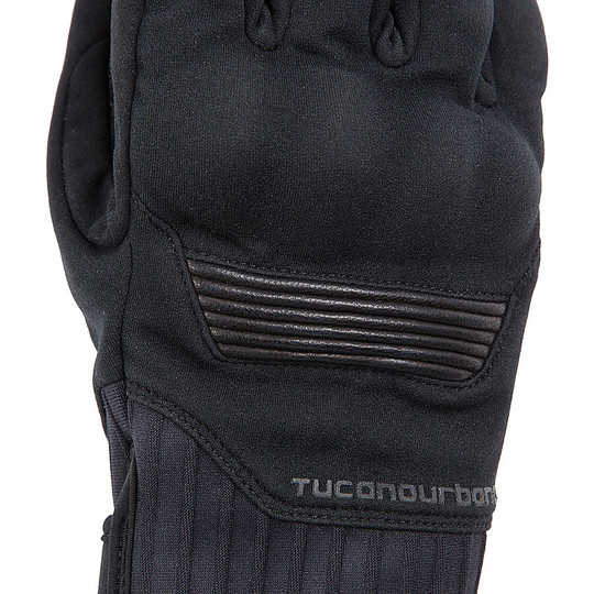 Tucano Urbano Fabric and Leather Motorcycle Gloves Outdry 9964HM TORPEDO Black