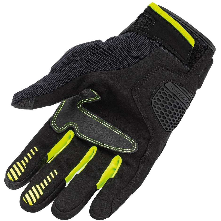 Tucano Urbano Fabric Motorcycle Gloves STACCA Black Yellow Fluo
