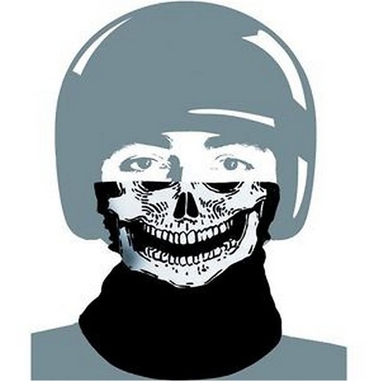 Tucano Urbano Face Neck Warmer Collar Face Tu Face KID Black Skull