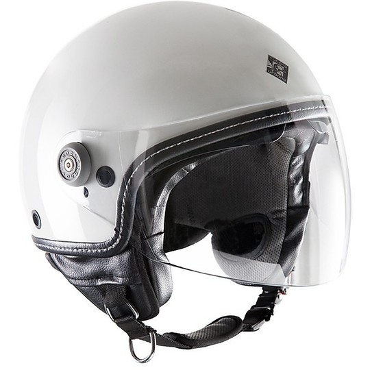Tucano Urbano Jet Motorcycle Helmet EL'METTIN Twin White Ice Visor