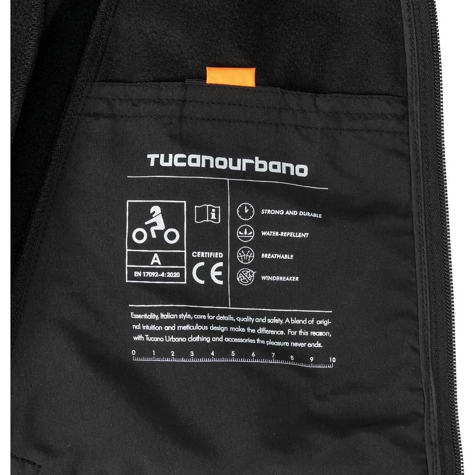 Tucano Urbano OVETTO CE Black Fabric Motorcycle Jacket