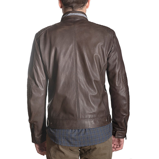 Tucano Urbano PEL Brown Custom Leather Motorcycle Jacket