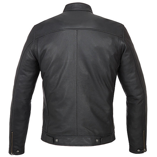 Tucano Urbano TOM 8123MF061 Perforated Leather Motorcycle Jacket Black