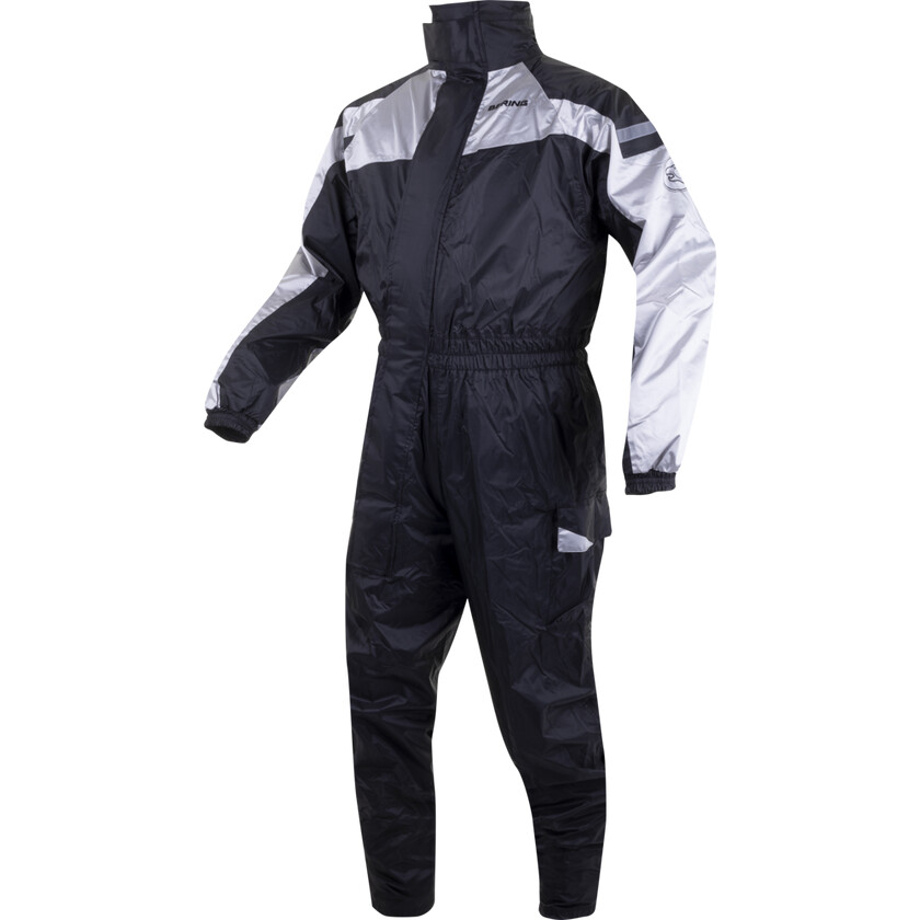 Tuta Antipioggia Moto IWAKI Nero Silver taglia 4XL