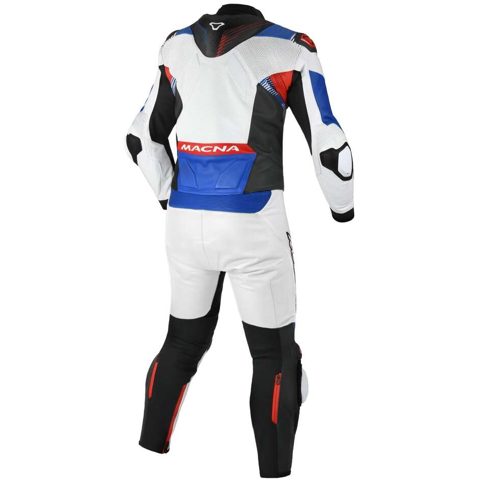 Tuta Moto 2pz Macna Armadyl Bianco Rosso Blu