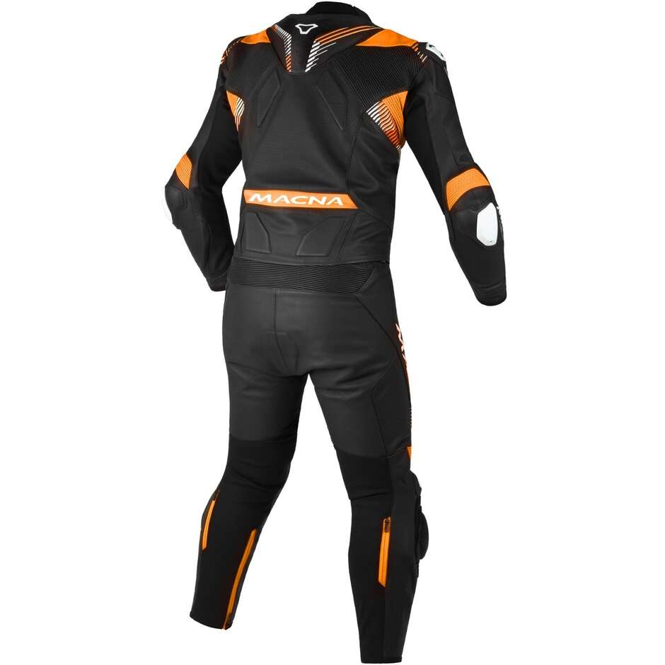 Tuta Moto 2pz Macna Armadyl Nero Arancio Bianco