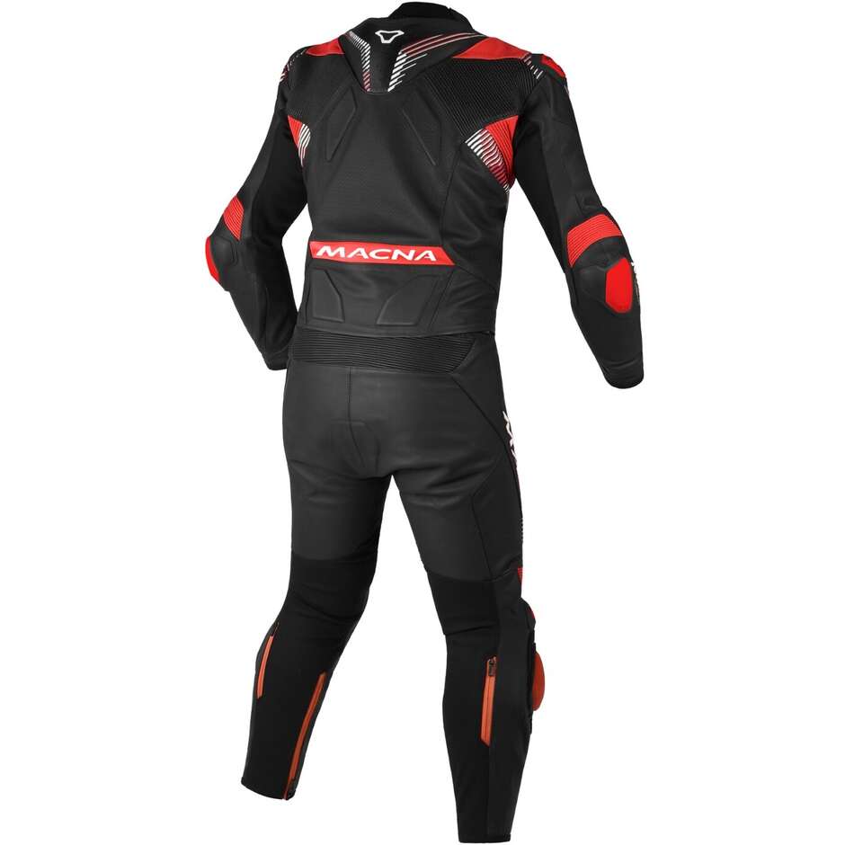 Tuta Moto 2pz Macna Armadyl Nero Rosso Bianco