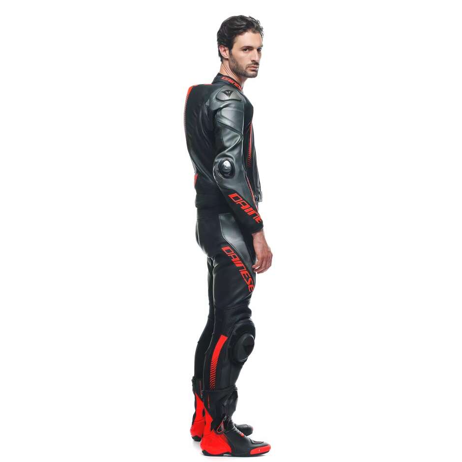 Tuta Moto Divisibile Dainese LAGUNA SECA 5 2PCS # Nero Antracite Rosso Fluo