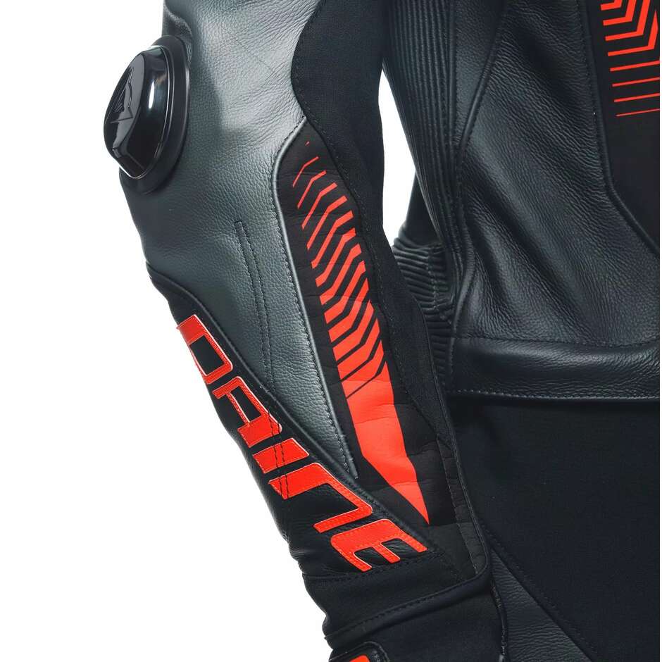 Tuta Moto Divisibile Dainese LAGUNA SECA 5 2PCS # Nero Antracite Rosso Fluo