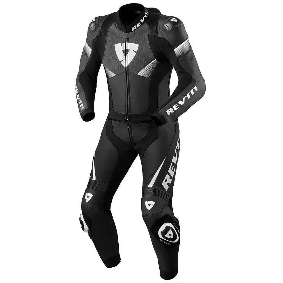 Tuta Da Moto In Pelle E Tessuto 2 Pezzi - Giacca E Pantalone Divisibili, Con Protezioni, Per Uomo Adulto