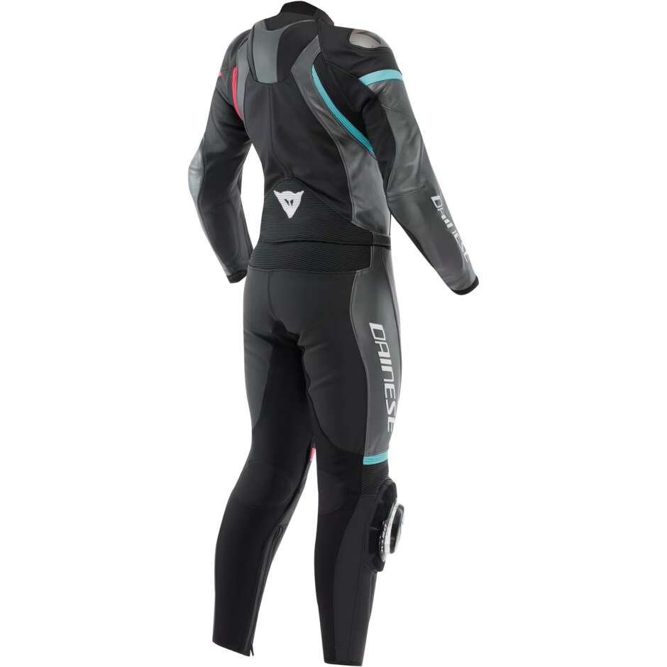 Tuta Moto Donna Divisibile Dainese FULMINEA 2PCS # Nero Antracite Bianco