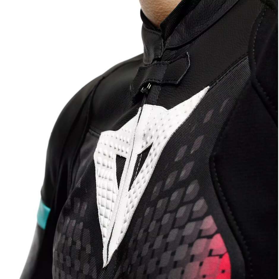 Tuta Moto Donna Divisibile Dainese FULMINEA 2PCS # Nero Antracite Bianco