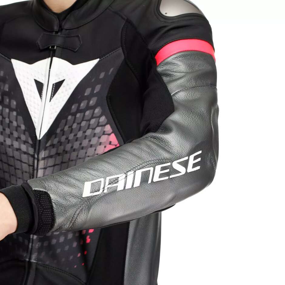 Tuta Moto Donna Divisibile Dainese FULMINEA 2PCS # Nero Antracite Bianco
