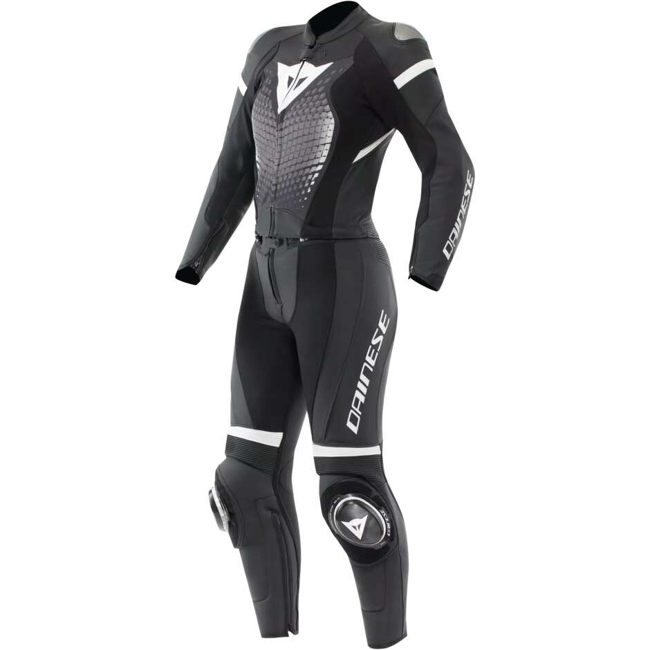 Tuta Moto Donna Divisibile Dainese FULMINEA 2PCS # Nero Bianco