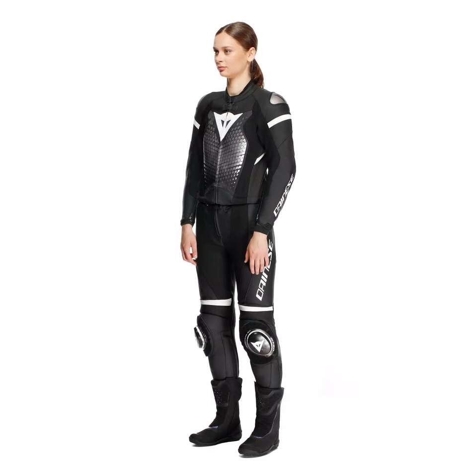 Tuta Moto Donna Divisibile Dainese FULMINEA 2PCS # Nero Bianco