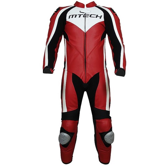 Tuta Moto in Pelle Professionale Intera Mtech MT1 Rosso Ducati