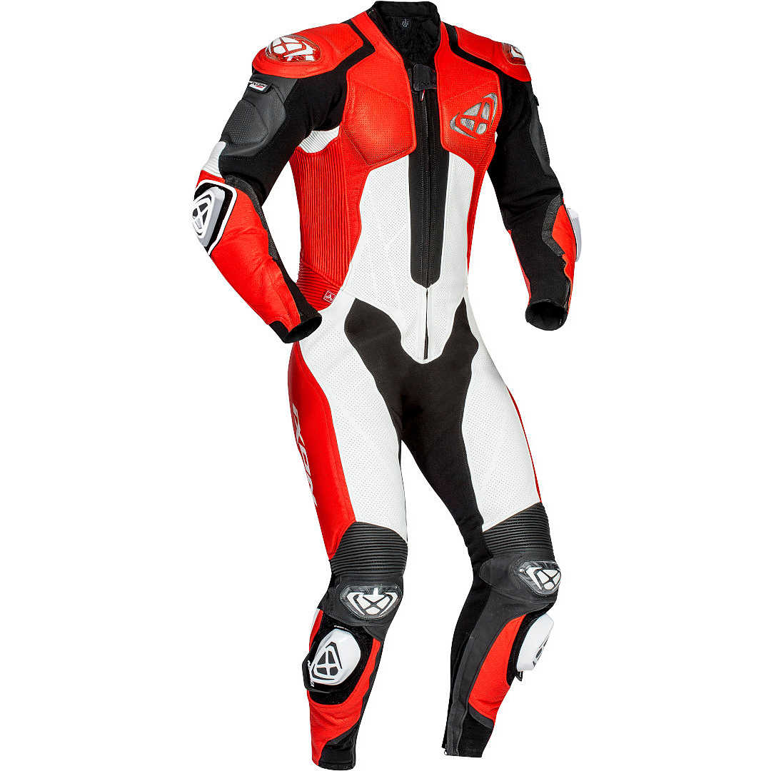 Tuta Pelle Tessuto Moto Divisibile Giacca Pantaloni Protezioni CE Ducati Rosso 