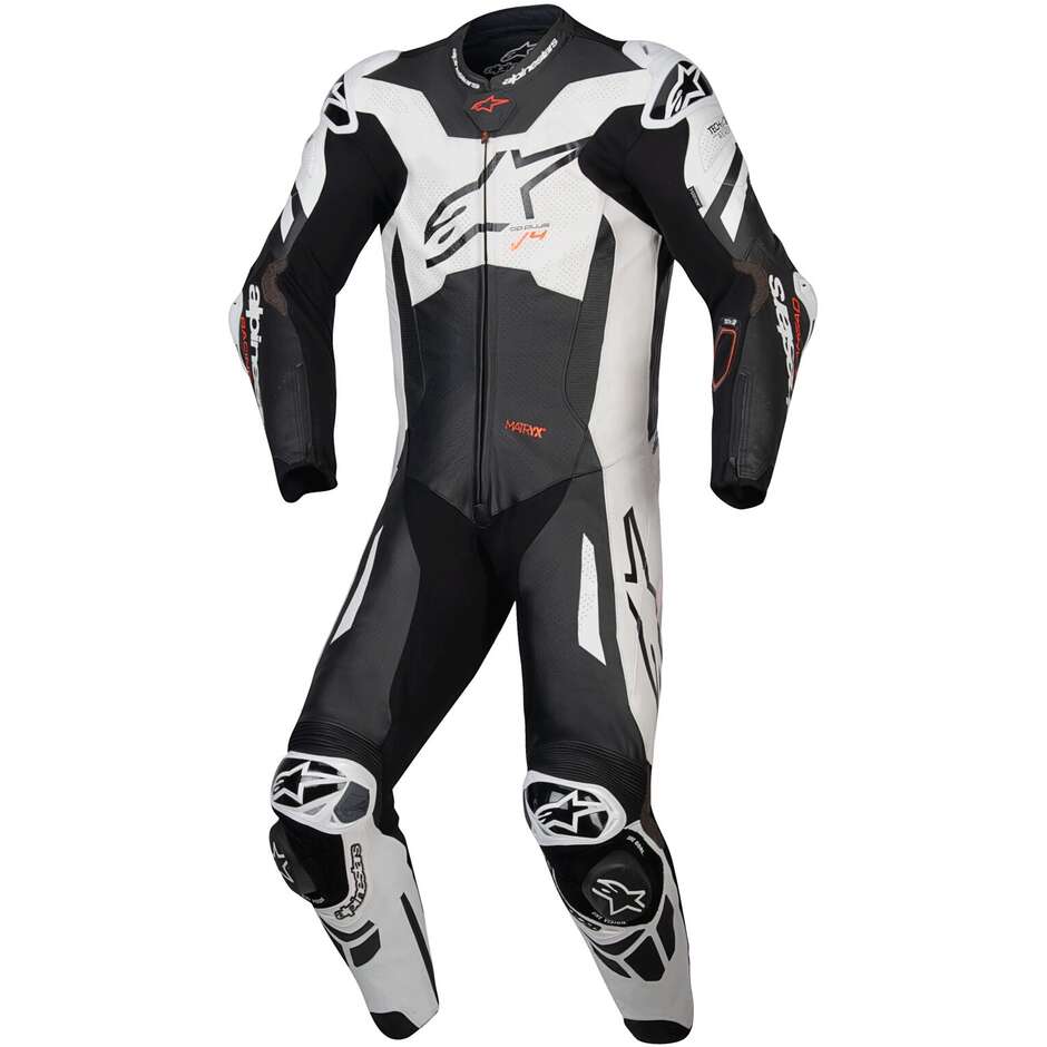 Tuta Moto Intera Alpinestars GP PLUS V4 SPRINT 1PC Nero Bianco Rosso Fluo