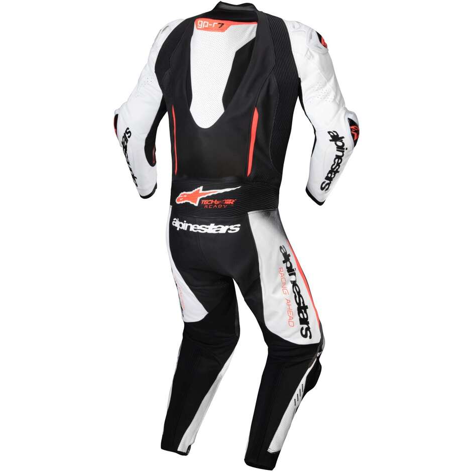 Tuta Moto Intera Alpinestars GP-R7 1PC Bianco Nero Rosso Fluo
