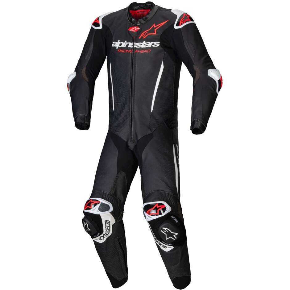 Tuta Moto Intera GP-R7 1PC Nero Bianco Rosso Flu taglia 52