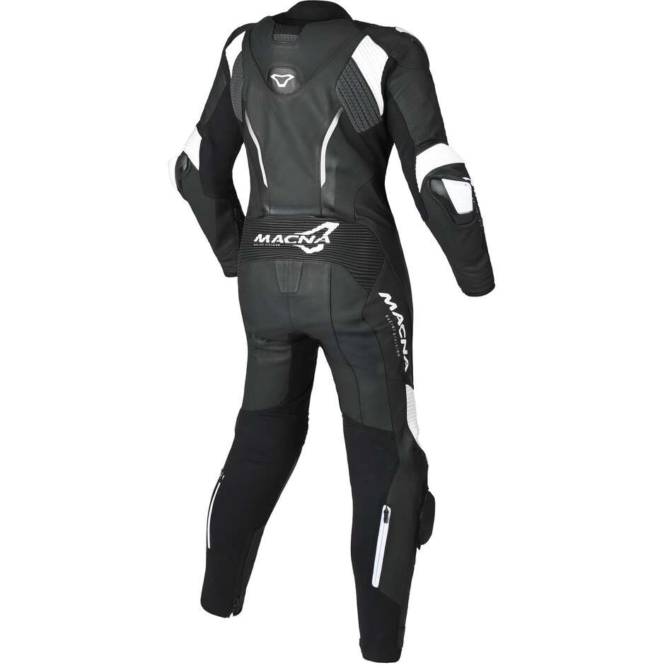 Tuta Moto Intera Donna Macna Blitz 1pc Nero / Bianco