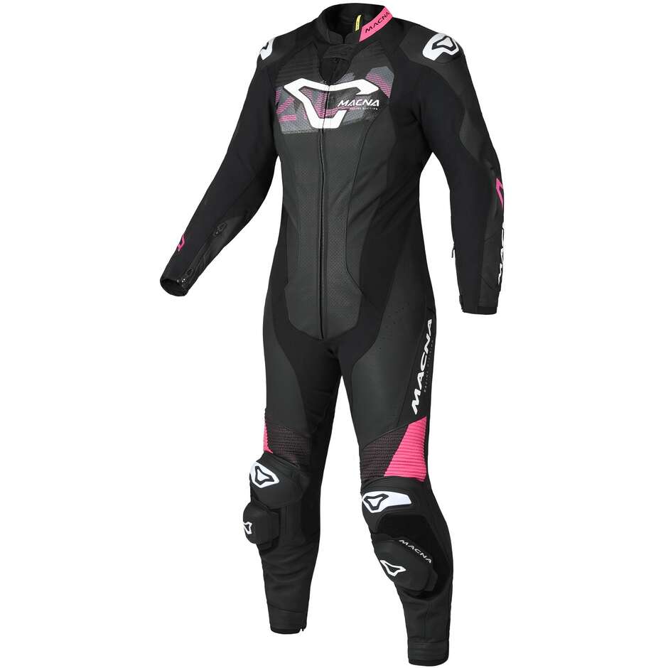 Tuta Moto Intera Donna Macna Blitz 1pc Nero / Rosa